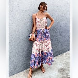 Cami maxi purple floral dress M